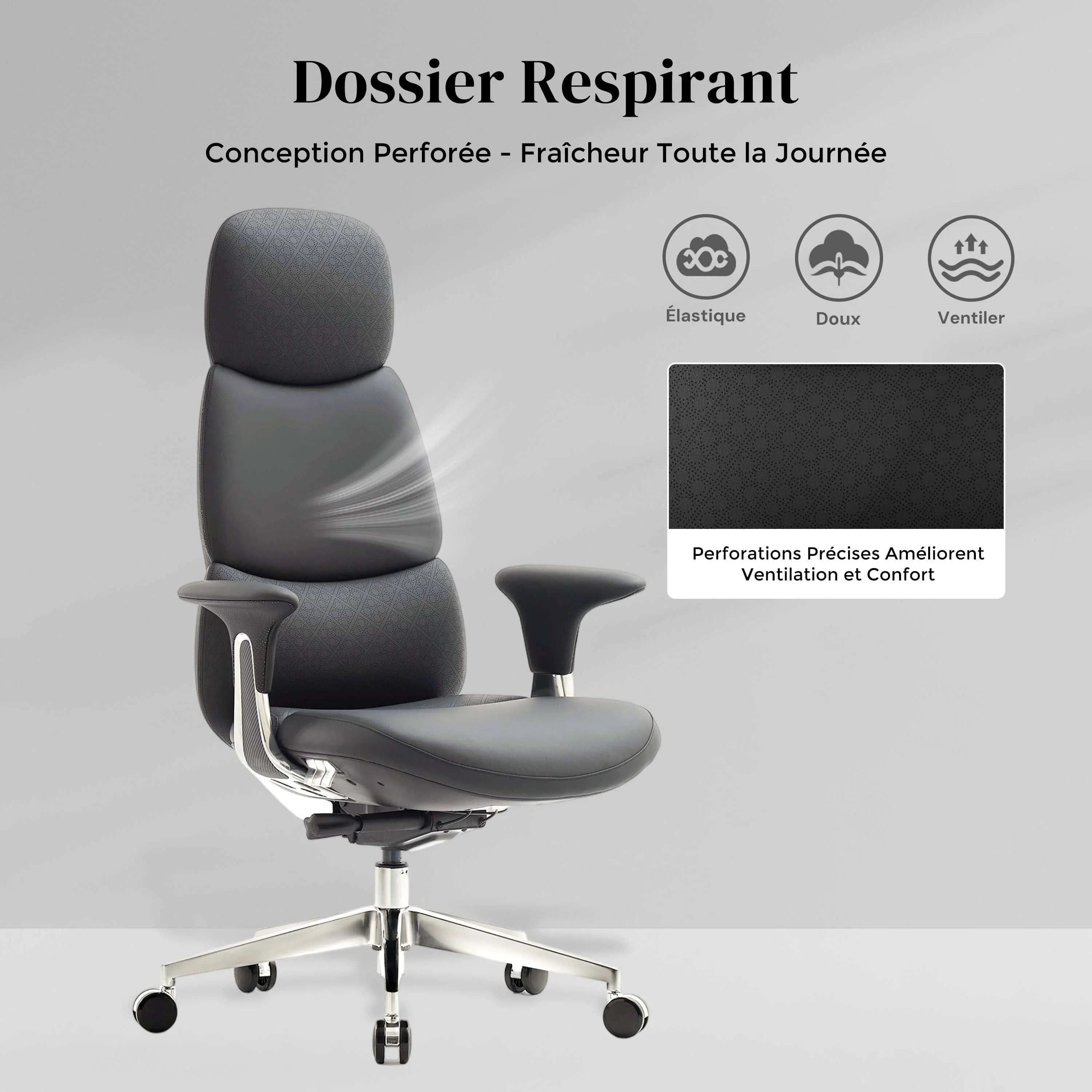 Nyla Chaise en Cuir avec Réglage Facile