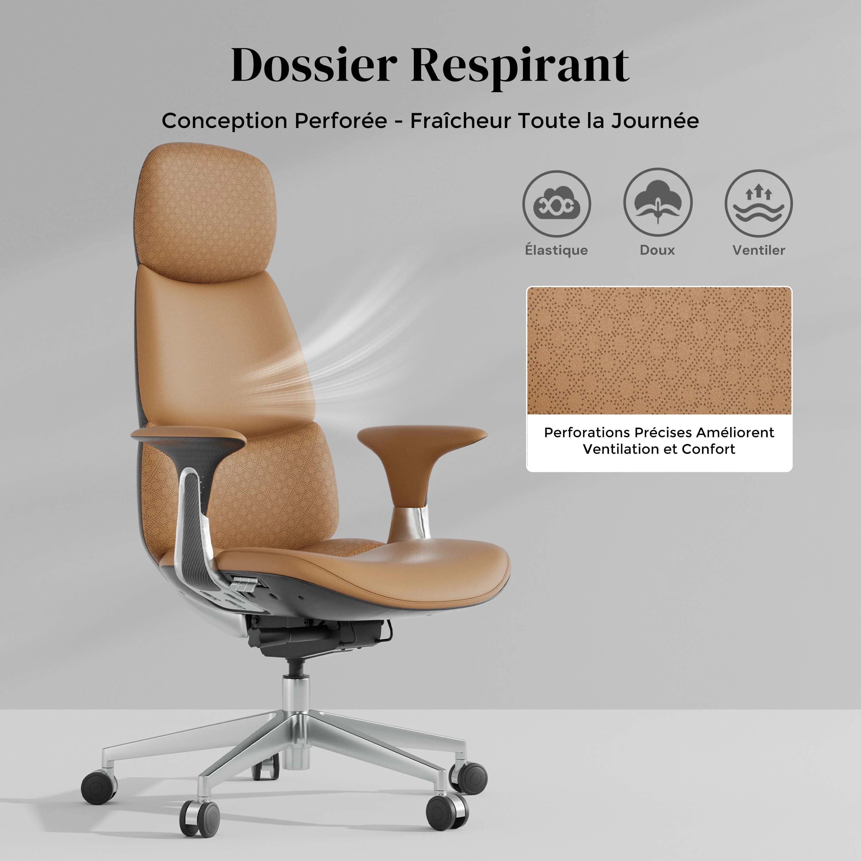 Nolan Chaise en Cuir avec Design Classique