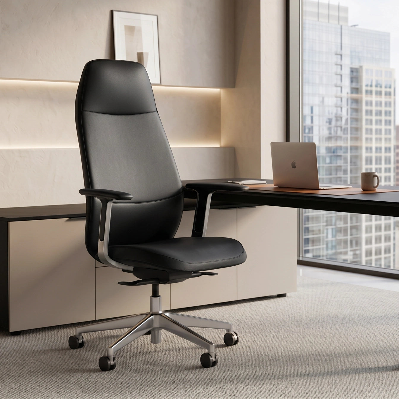 Nico Chaise de bureau en cuir haut de gamme