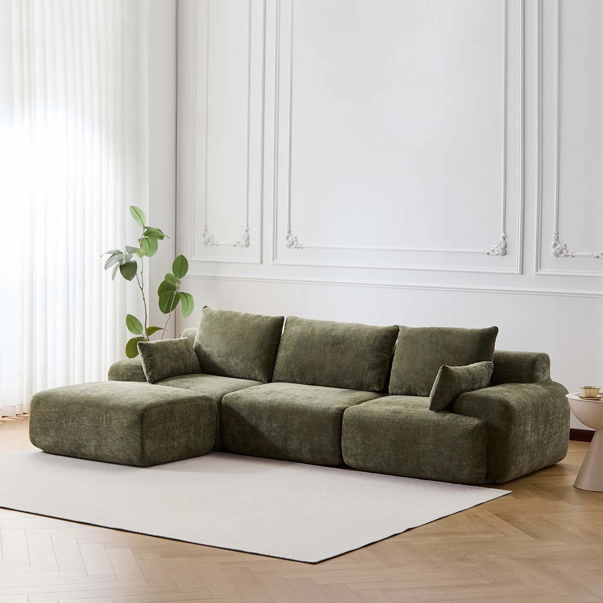 Zeus Canapé Sectionnel Compressé avec Pouf