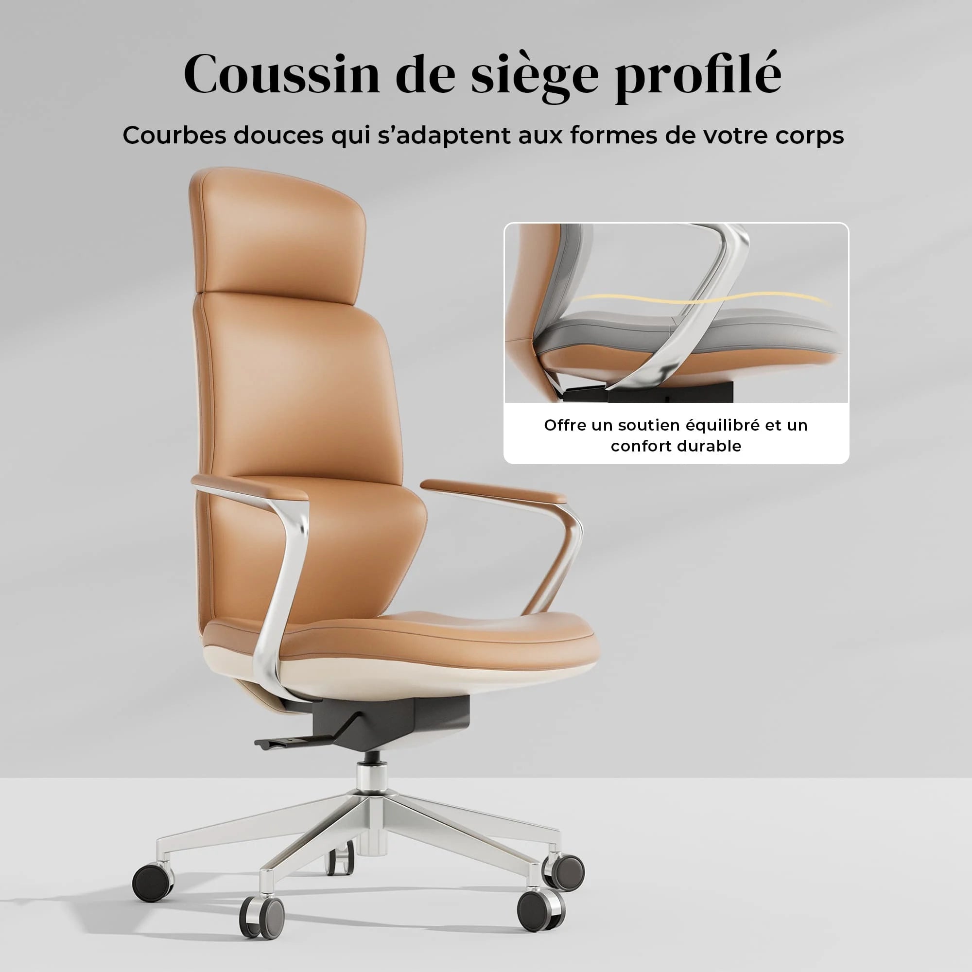 Nolan Chaise en Cuir avec Design Classique