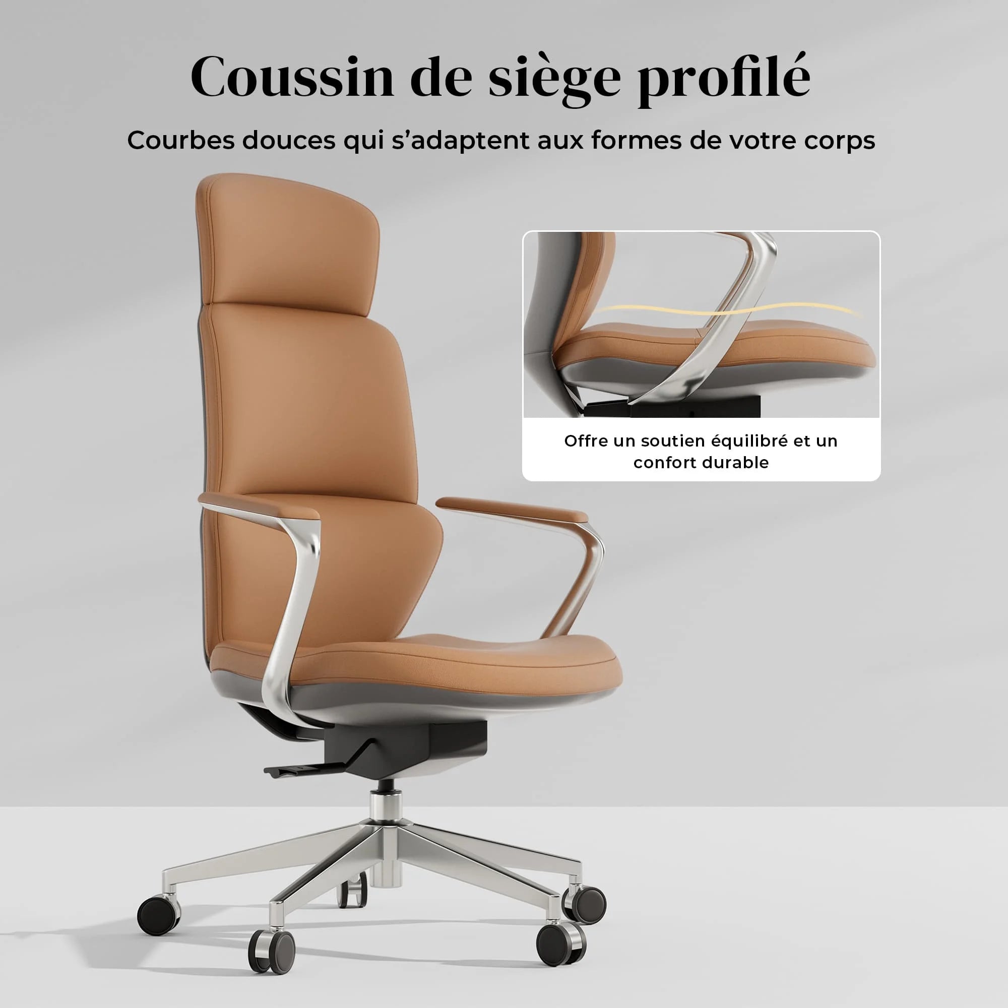 Nolan Chaise en Cuir avec Design Classique
