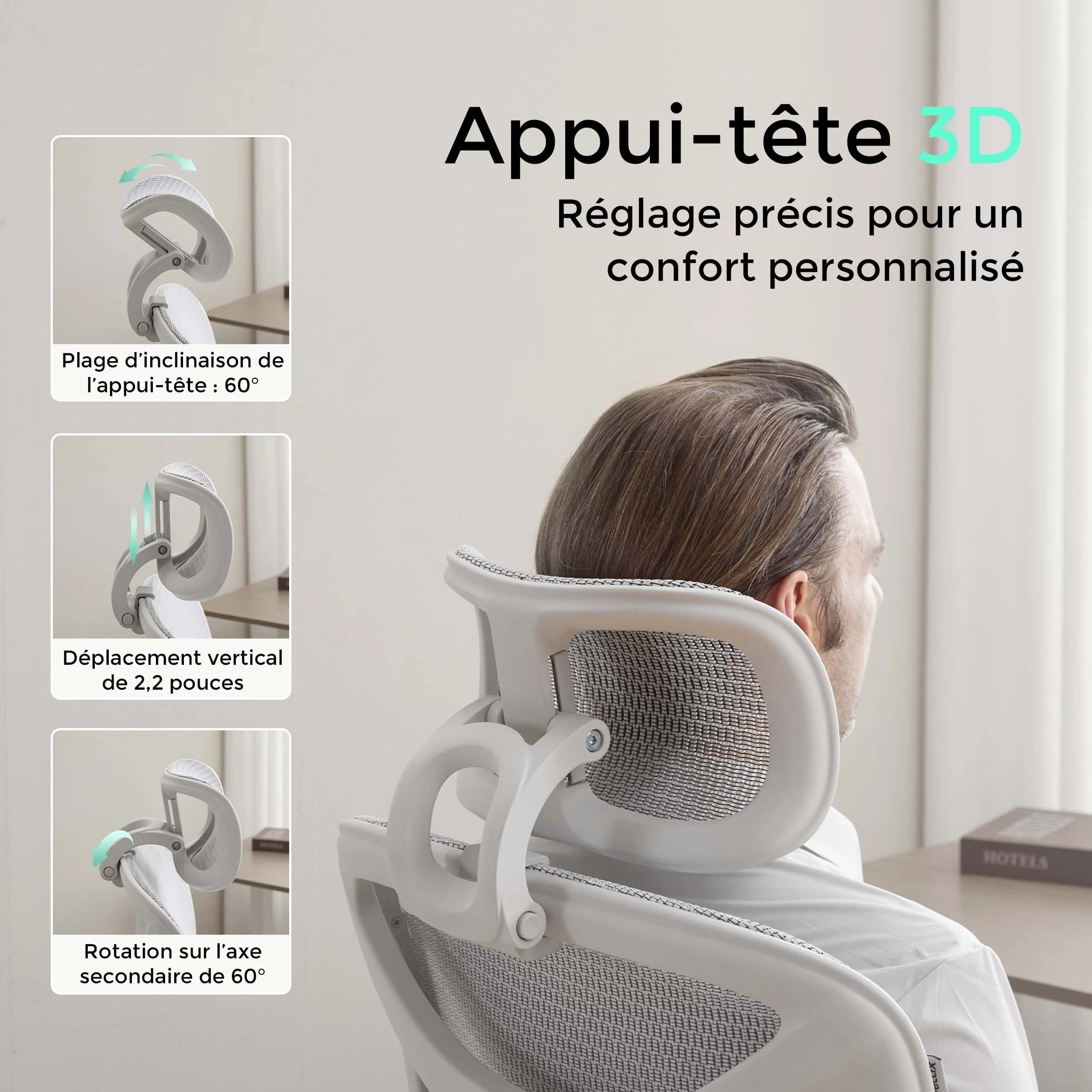 S9 Pro Chaise de bureau ergonomique avec réglage One-Touch