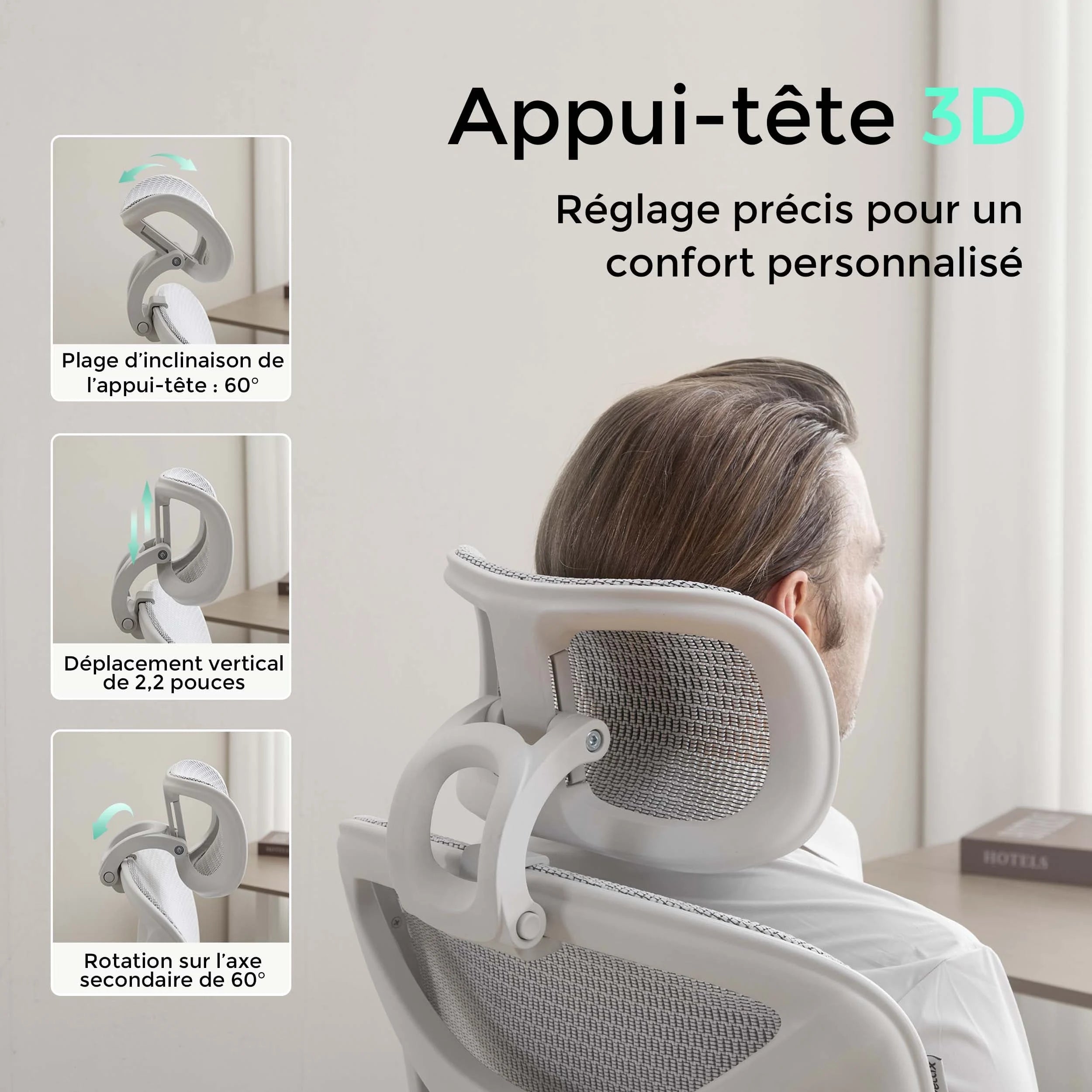 S9 Pro Chaise de bureau ergonomique avec réglage One-Touch