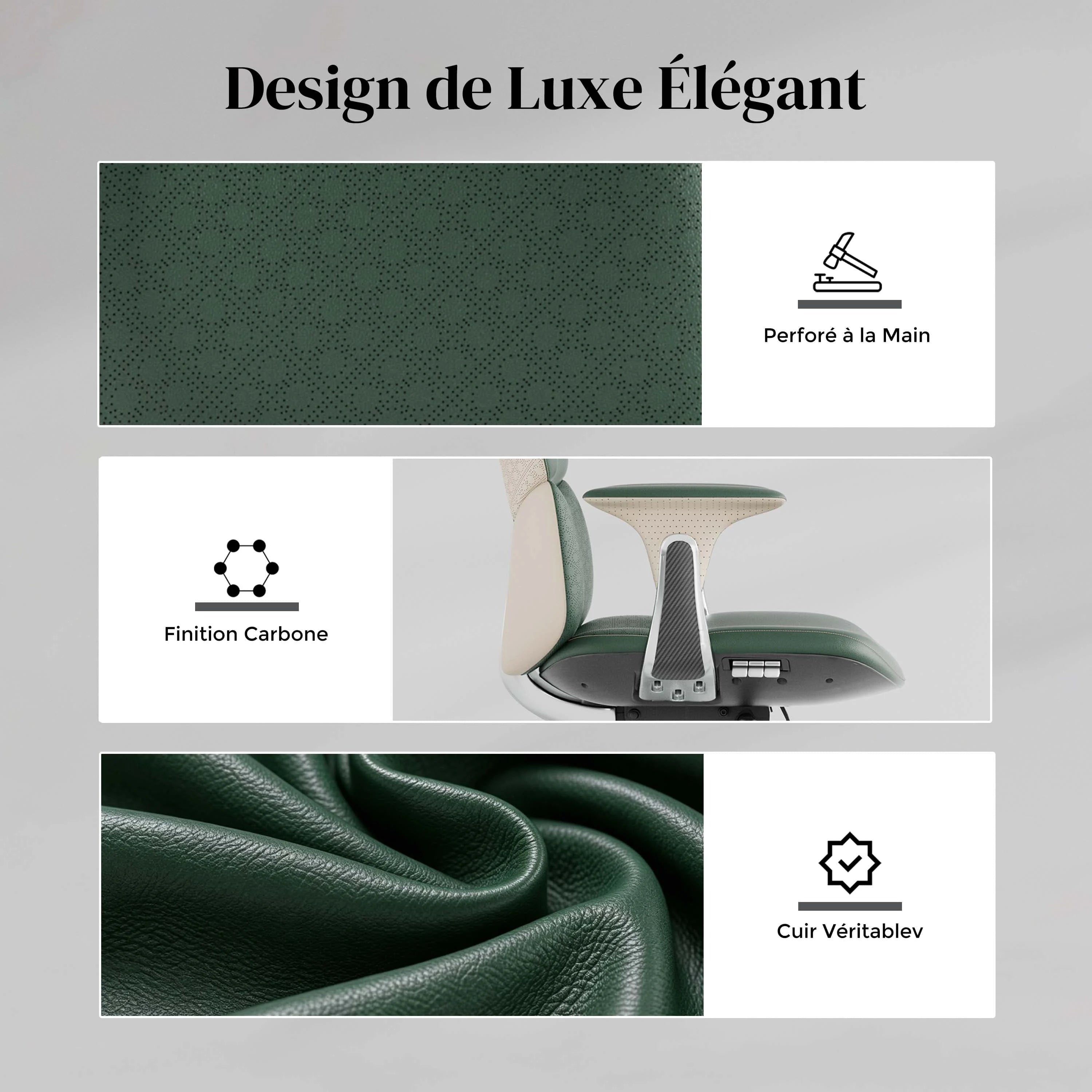 Nolan Chaise en Cuir avec Design Classique