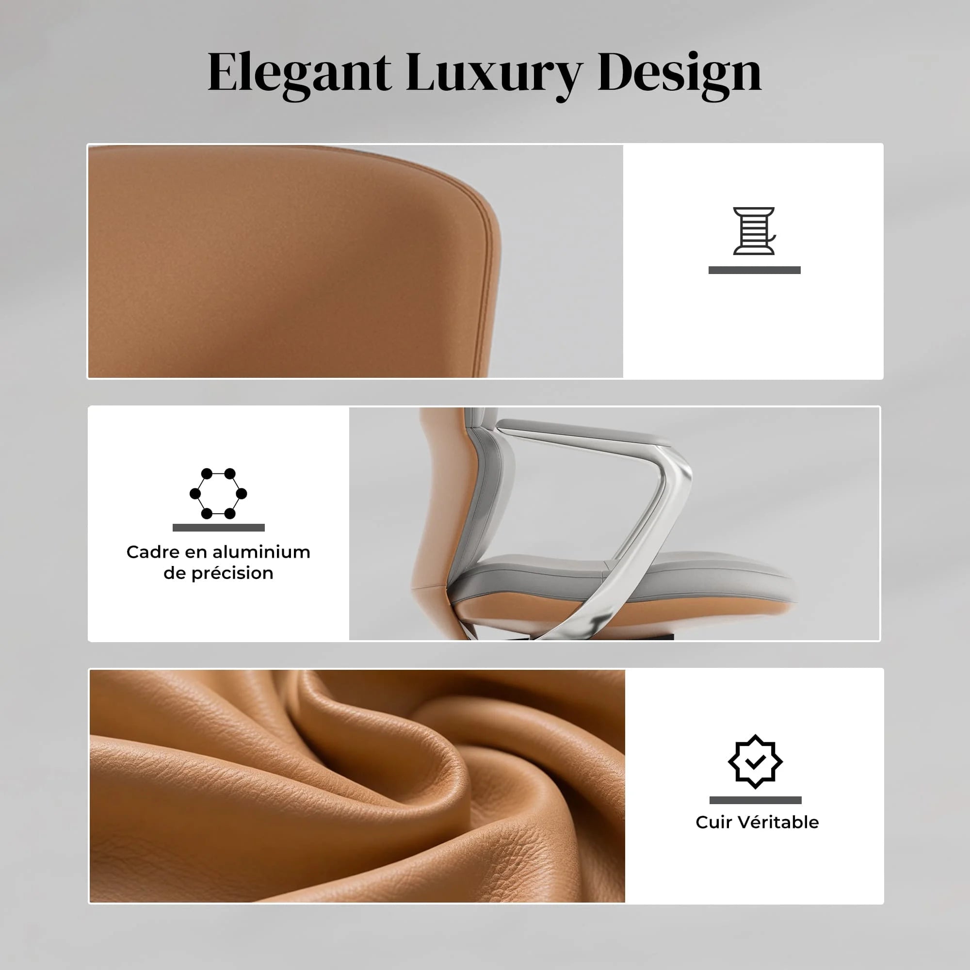 Nolan Chaise en Cuir avec Design Classique
