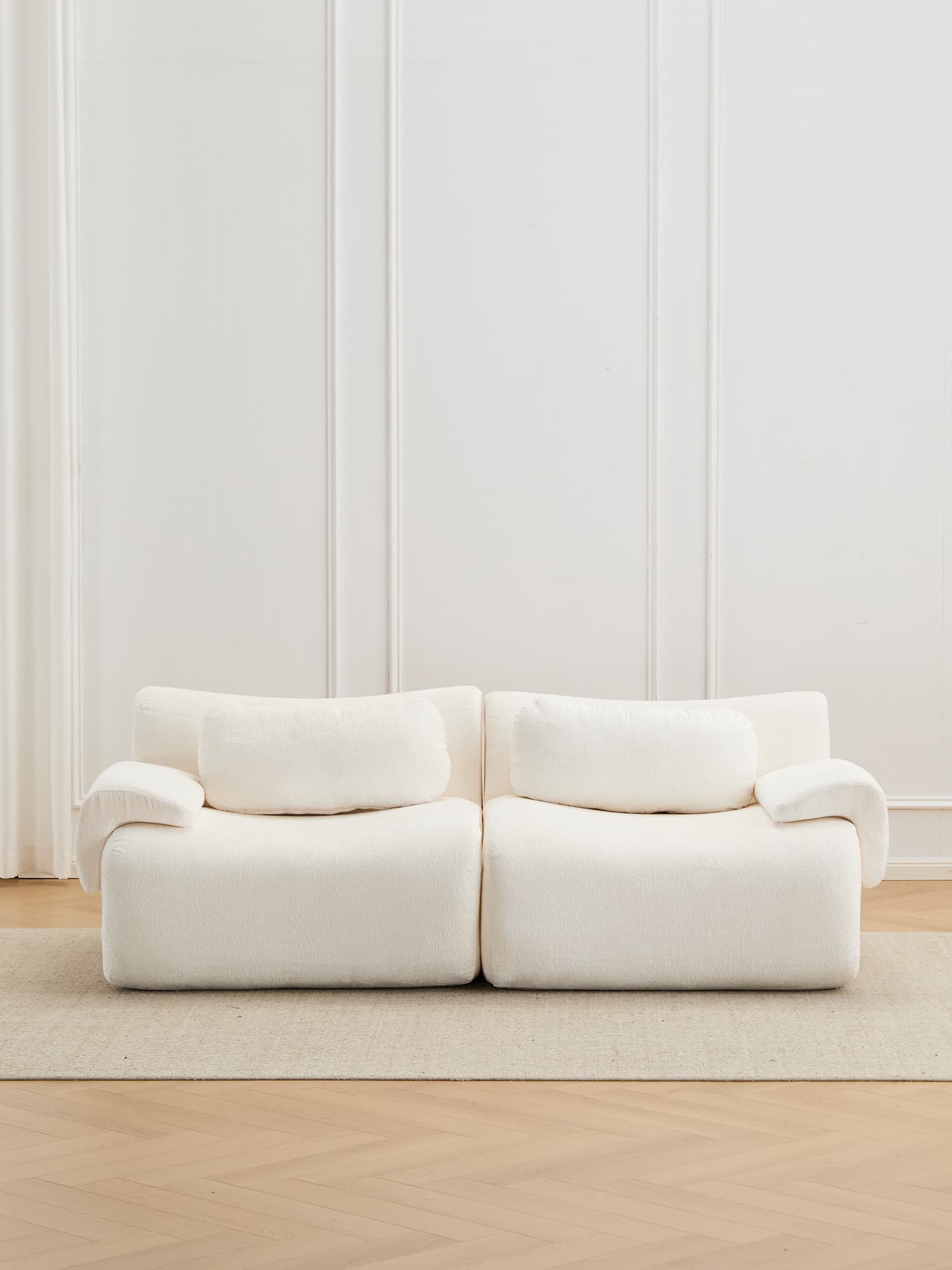 Nephele Canapé Sectionnel Compressé à Forme Ondulée - 2 Places