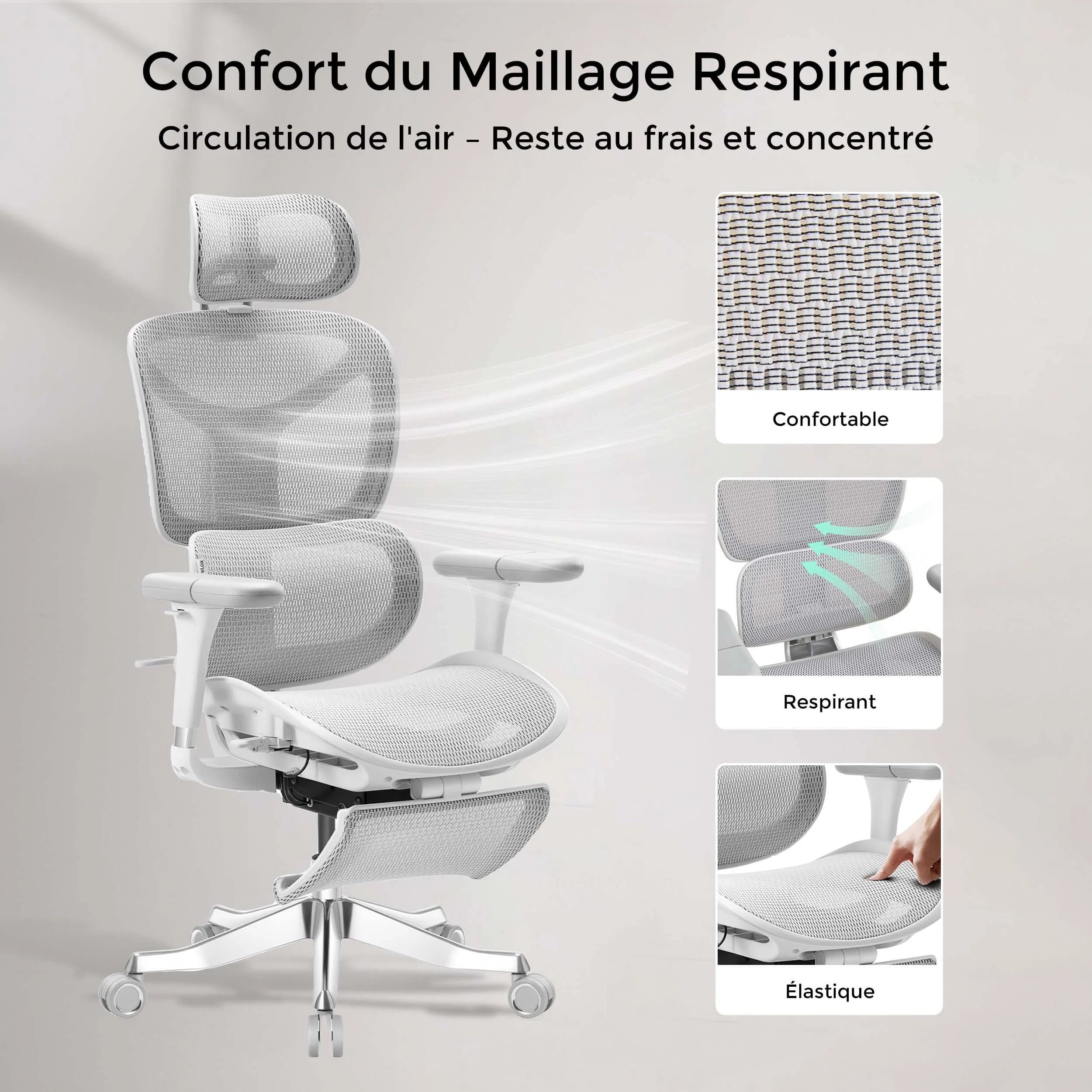 S9 Pro Chaise de bureau ergonomique avec réglage One-Touch