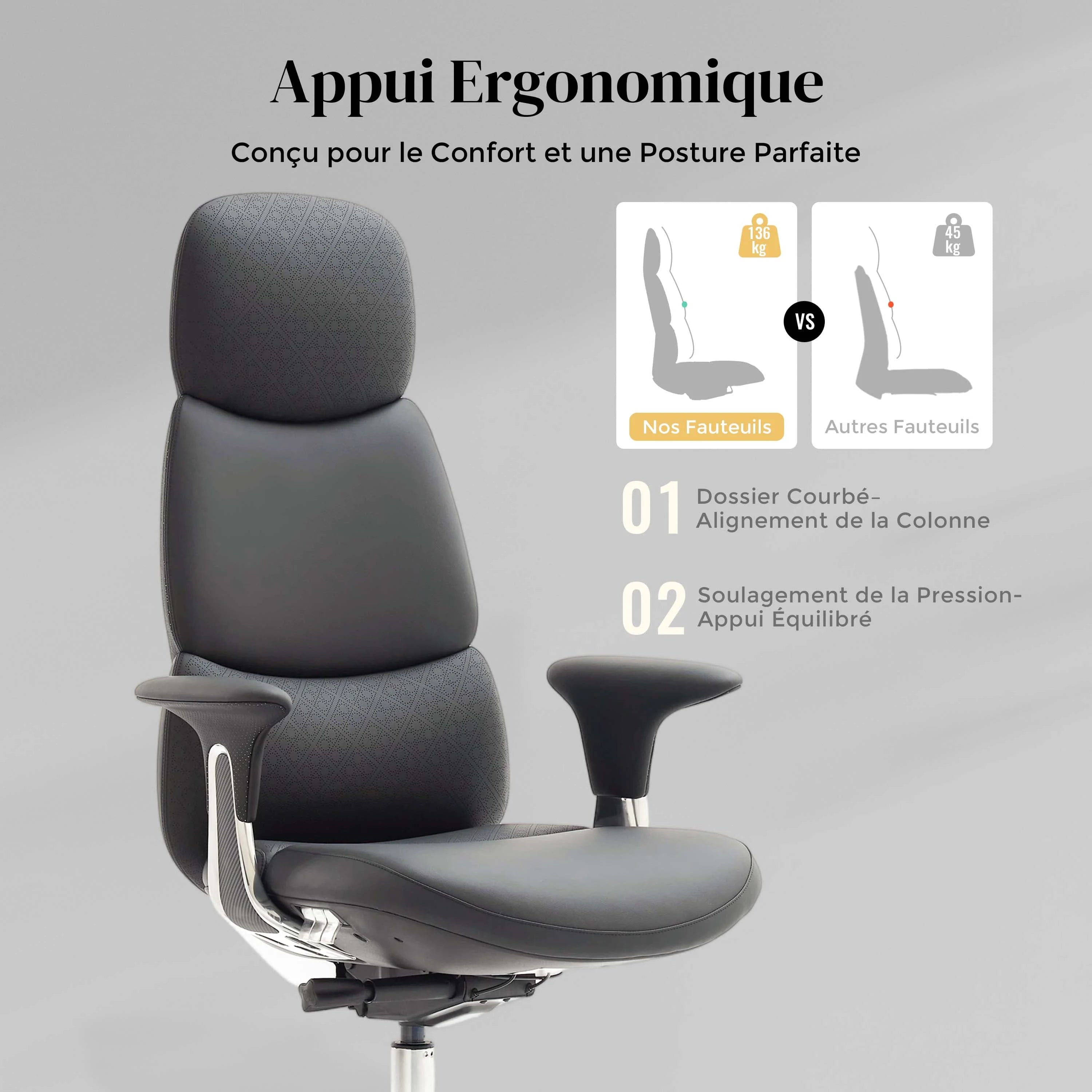 Nyla Chaise en Cuir avec Réglage Facile