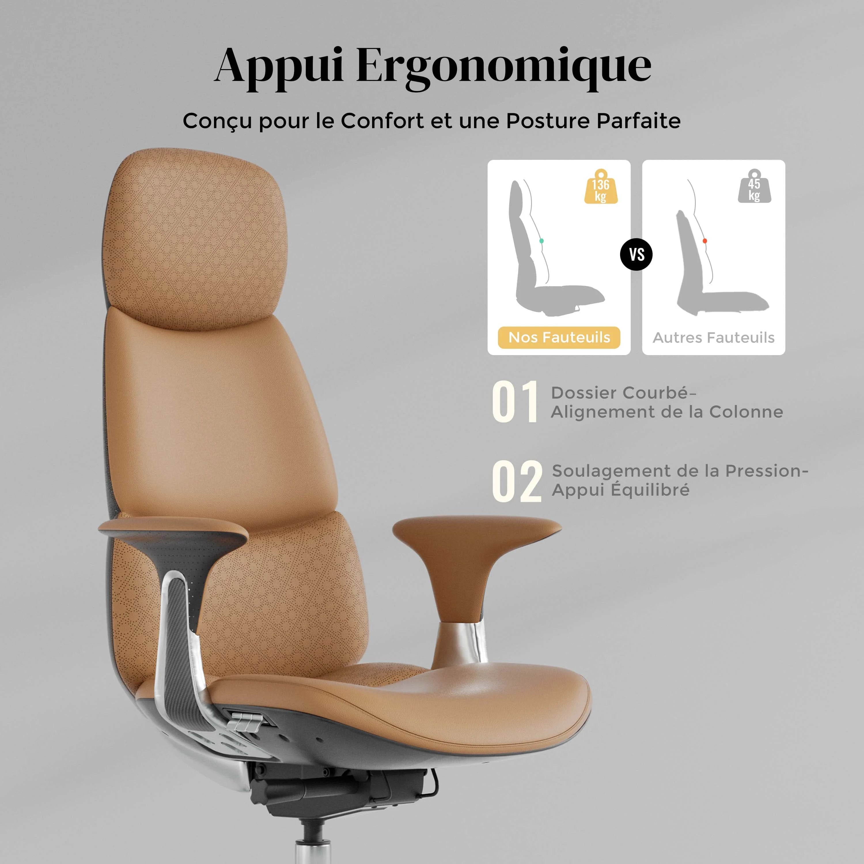 Nolan Chaise en Cuir avec Design Classique