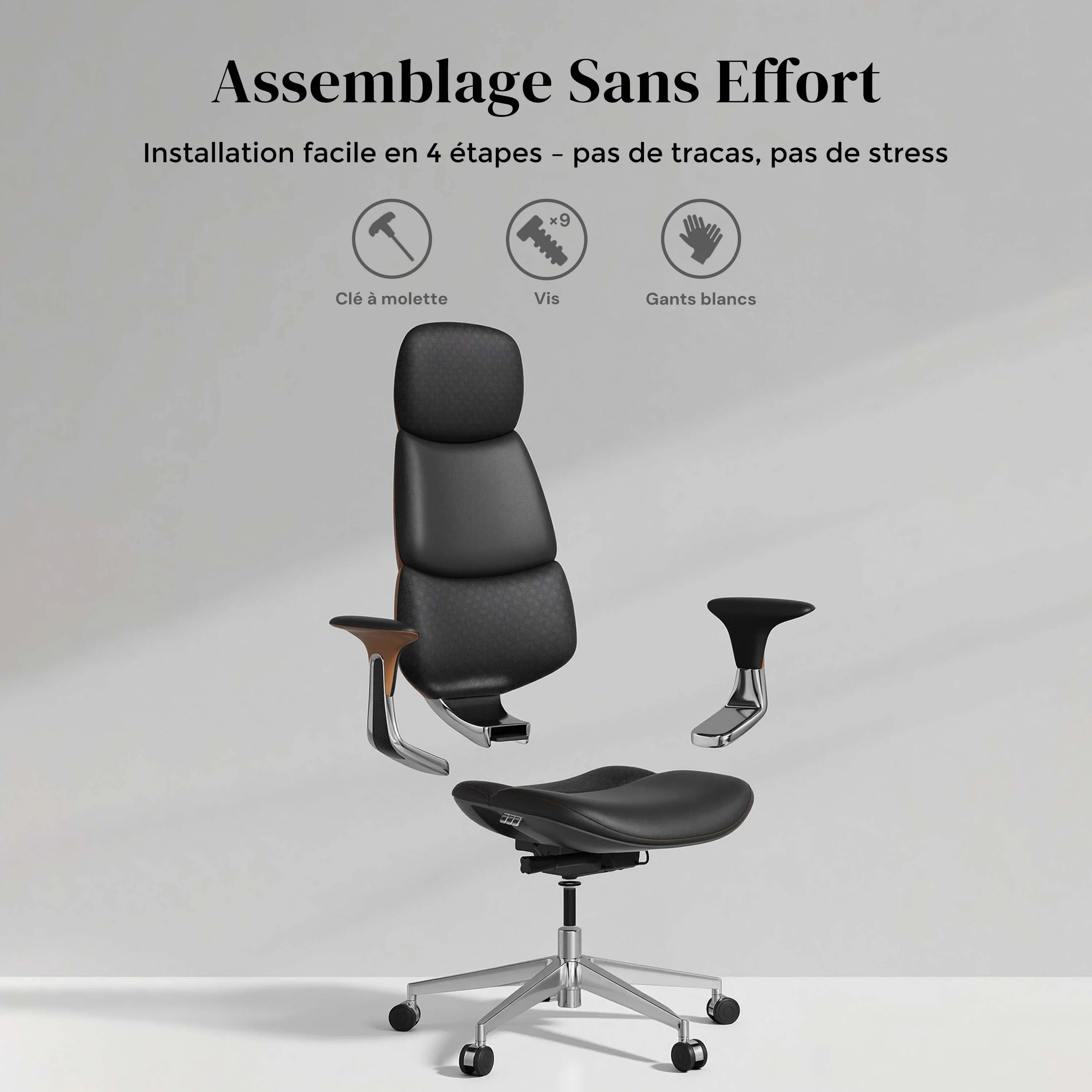 Nolan Chaise en Cuir avec Design Classique