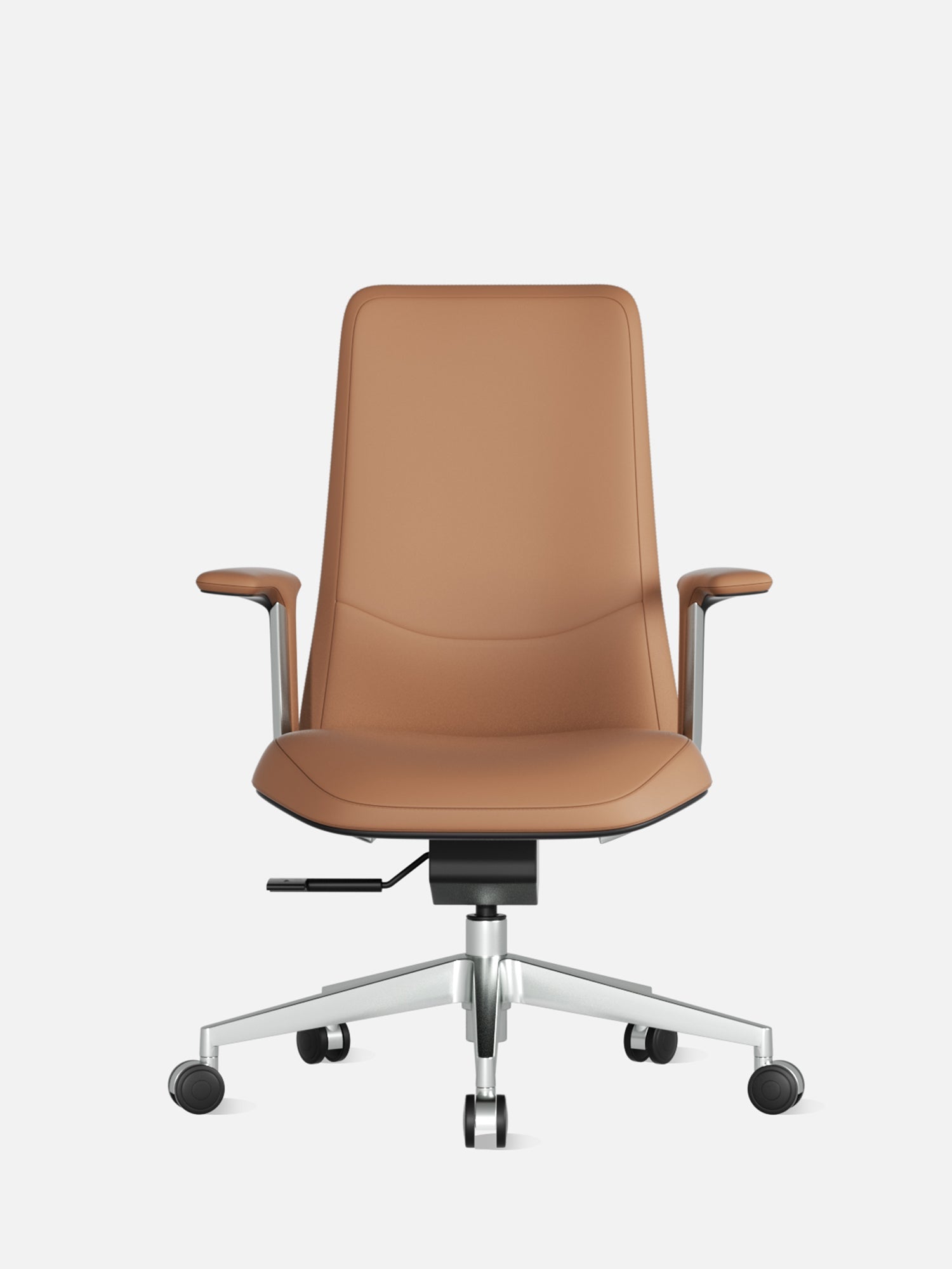 Neris Chaise de bureau en cuir à dossier moyen