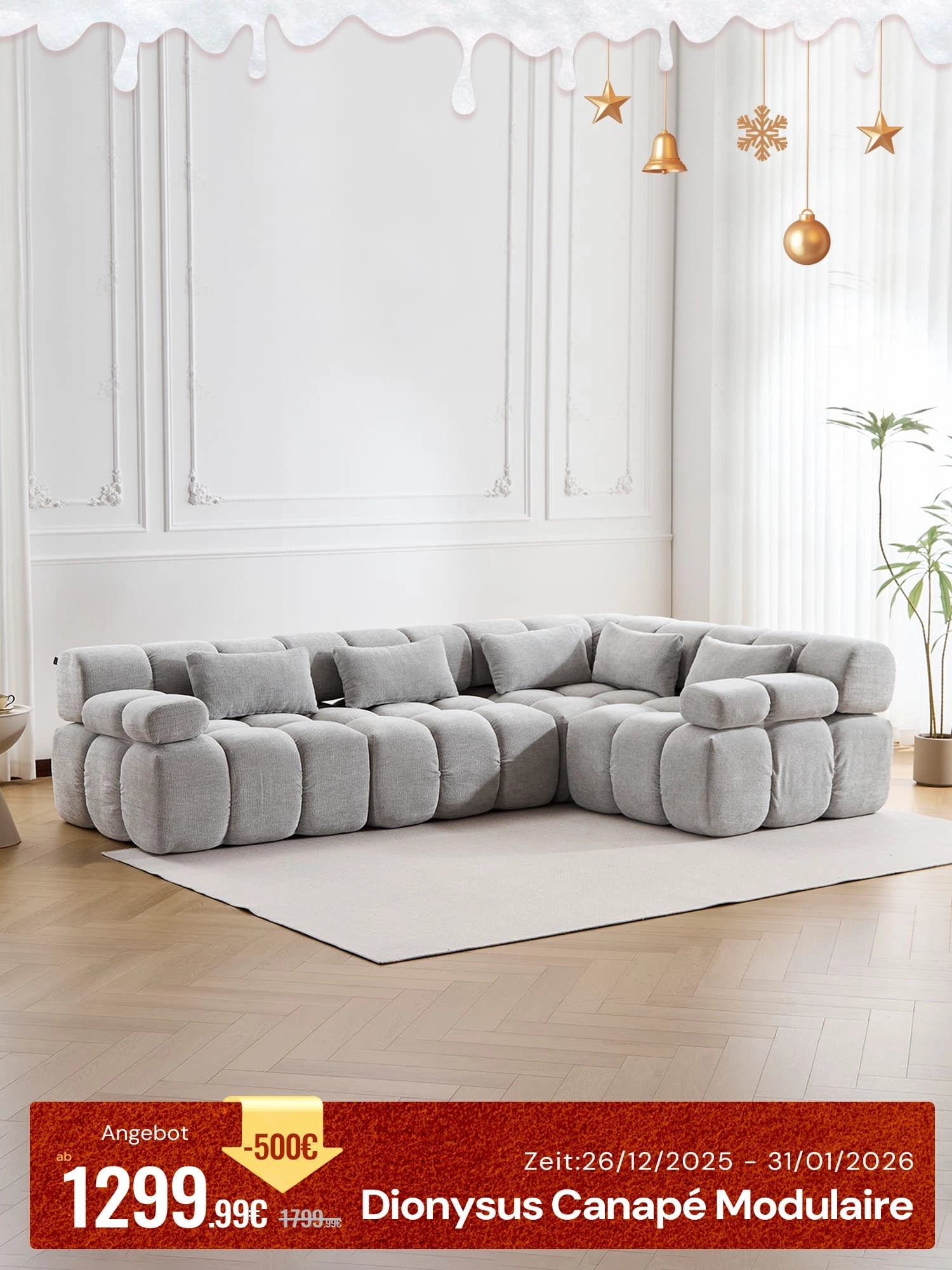 Dionysus Canapé Sectionnel Compressé Design de Luxe