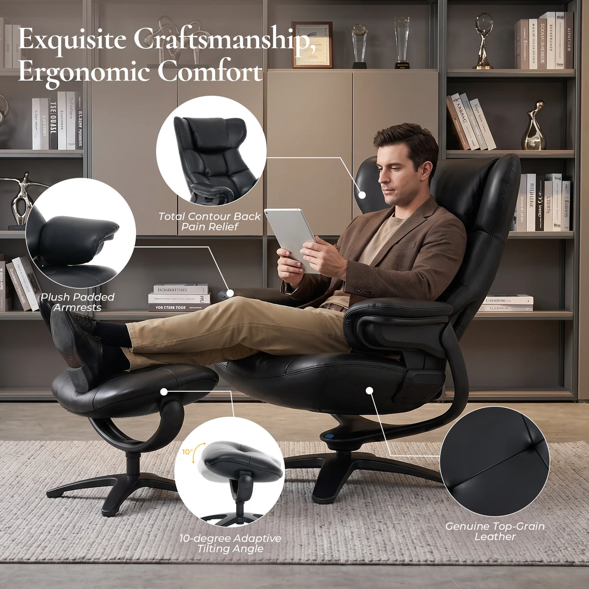 Mesa Fauteuil de détente avec repose-pieds