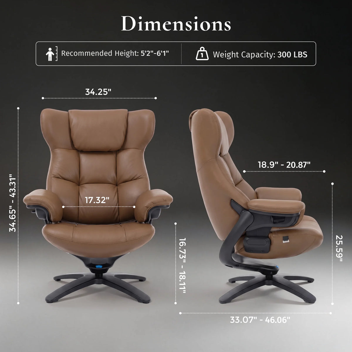 Mesa Fauteuil de détente avec repose-pieds