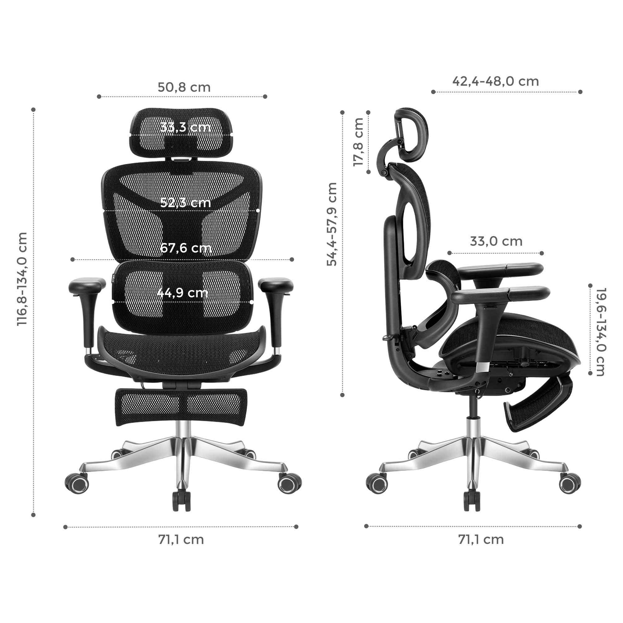S9 Pro Chaise de bureau ergonomique avec réglage One-Touch