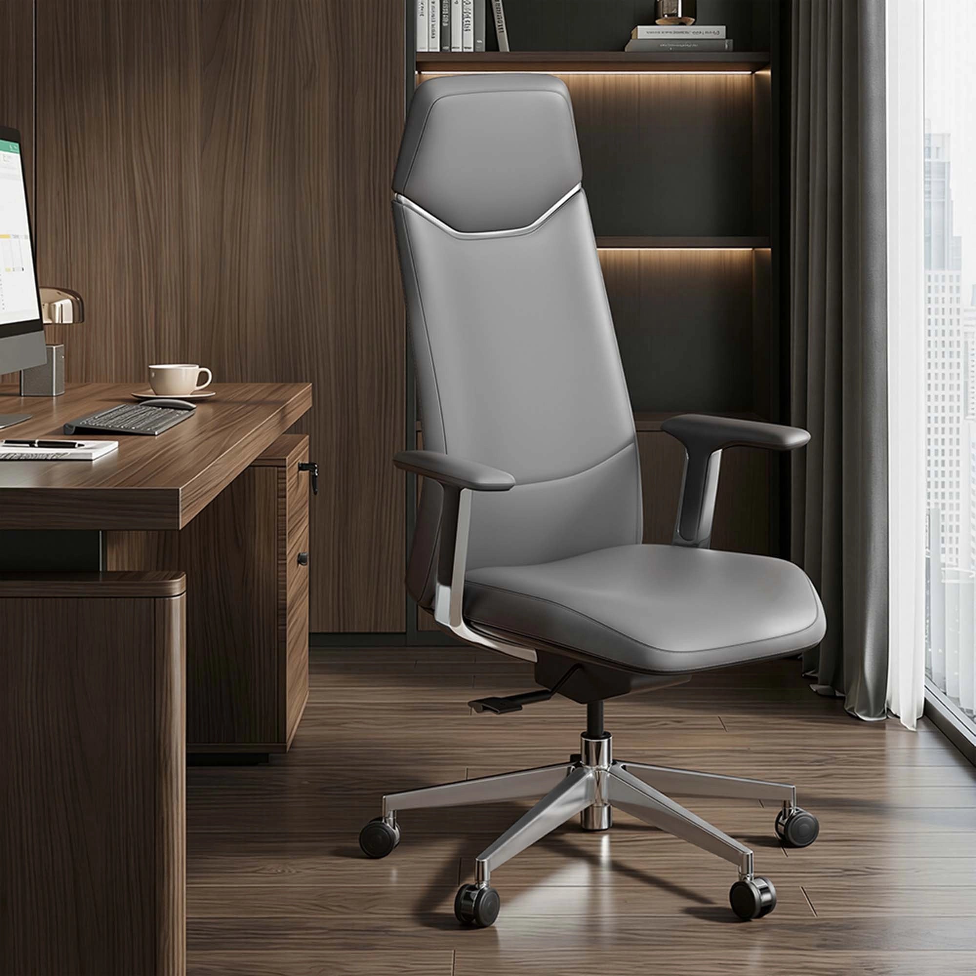 Neris Chaise de Bureau en Cuir avec Meilleur Rapport Qualité-Prix
