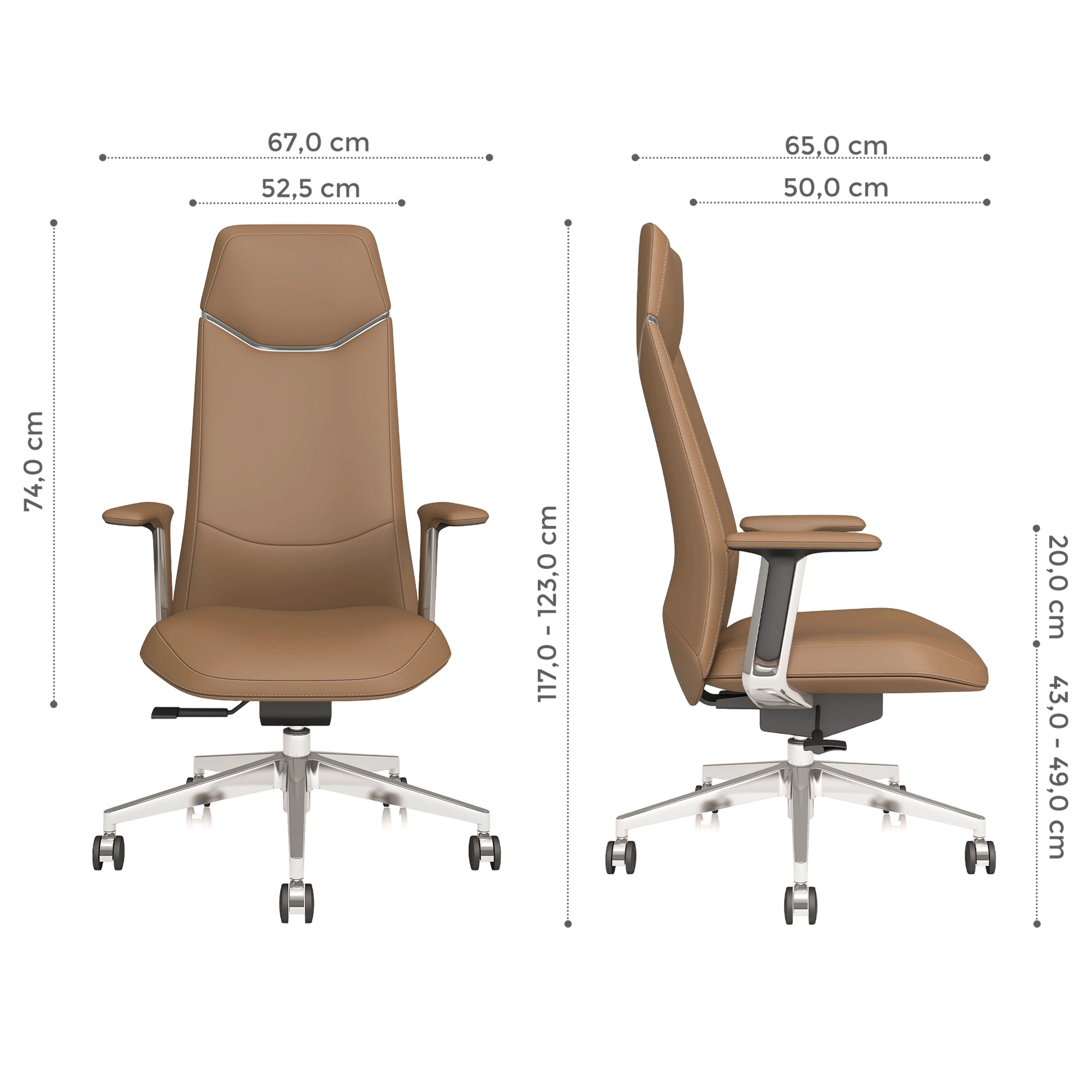 Neris Chaise de Bureau en Cuir avec Meilleur Rapport Qualité-Prix