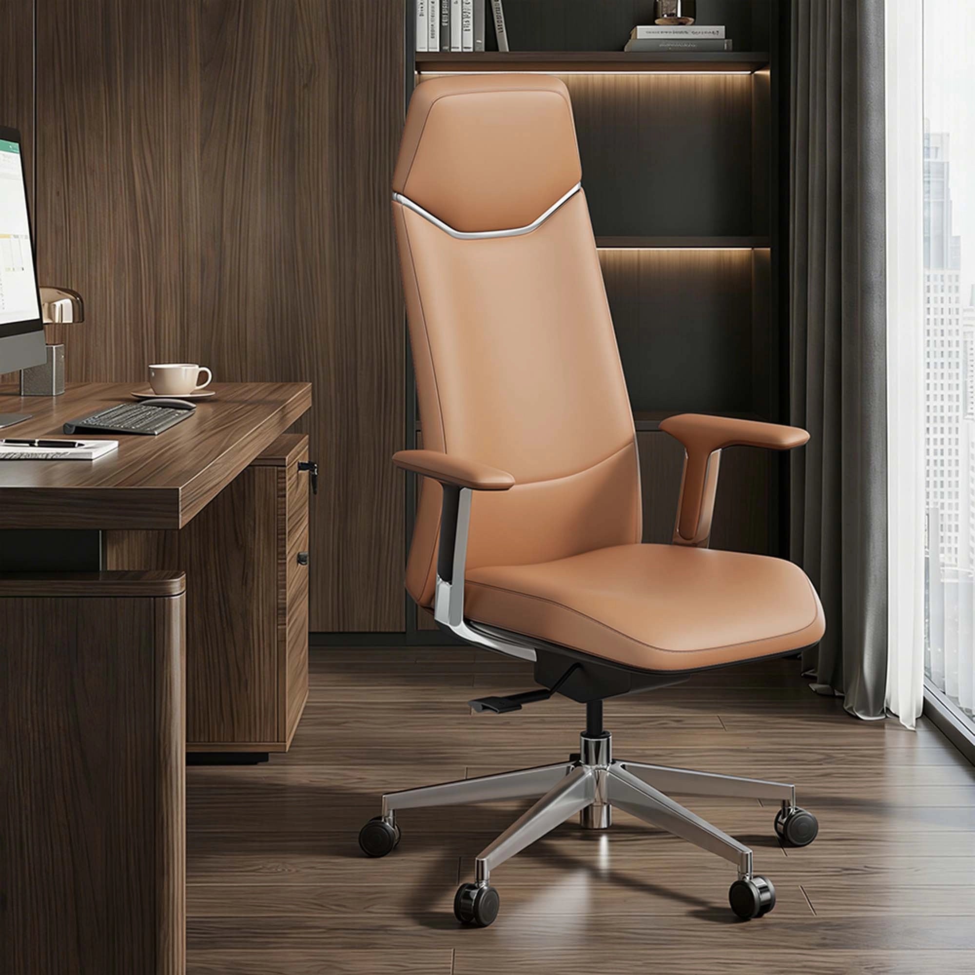 Neris Chaise de Bureau en Cuir avec Meilleur Rapport Qualité-Prix