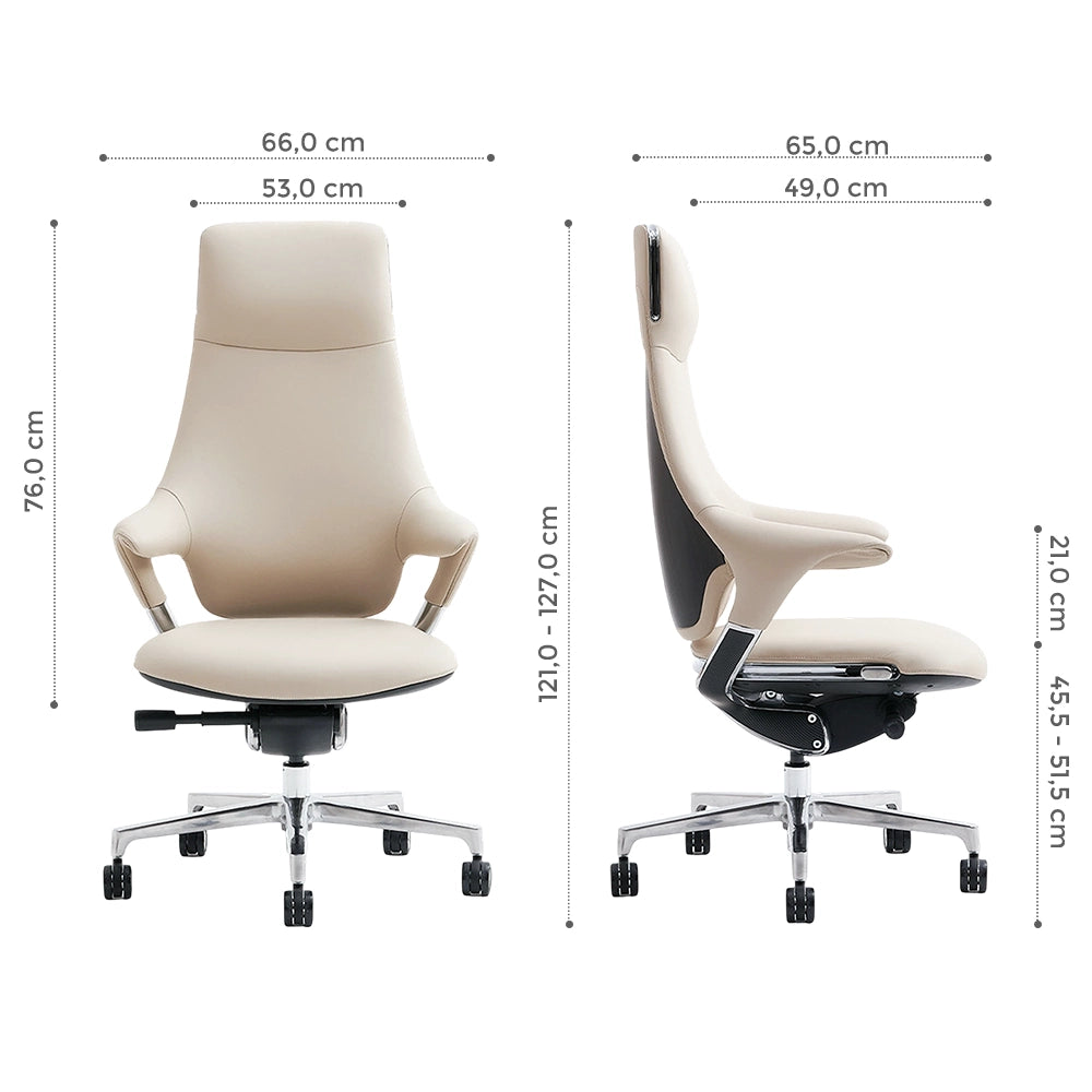 Nigel Chaise en Cuir Premium avec Assise Confortable
